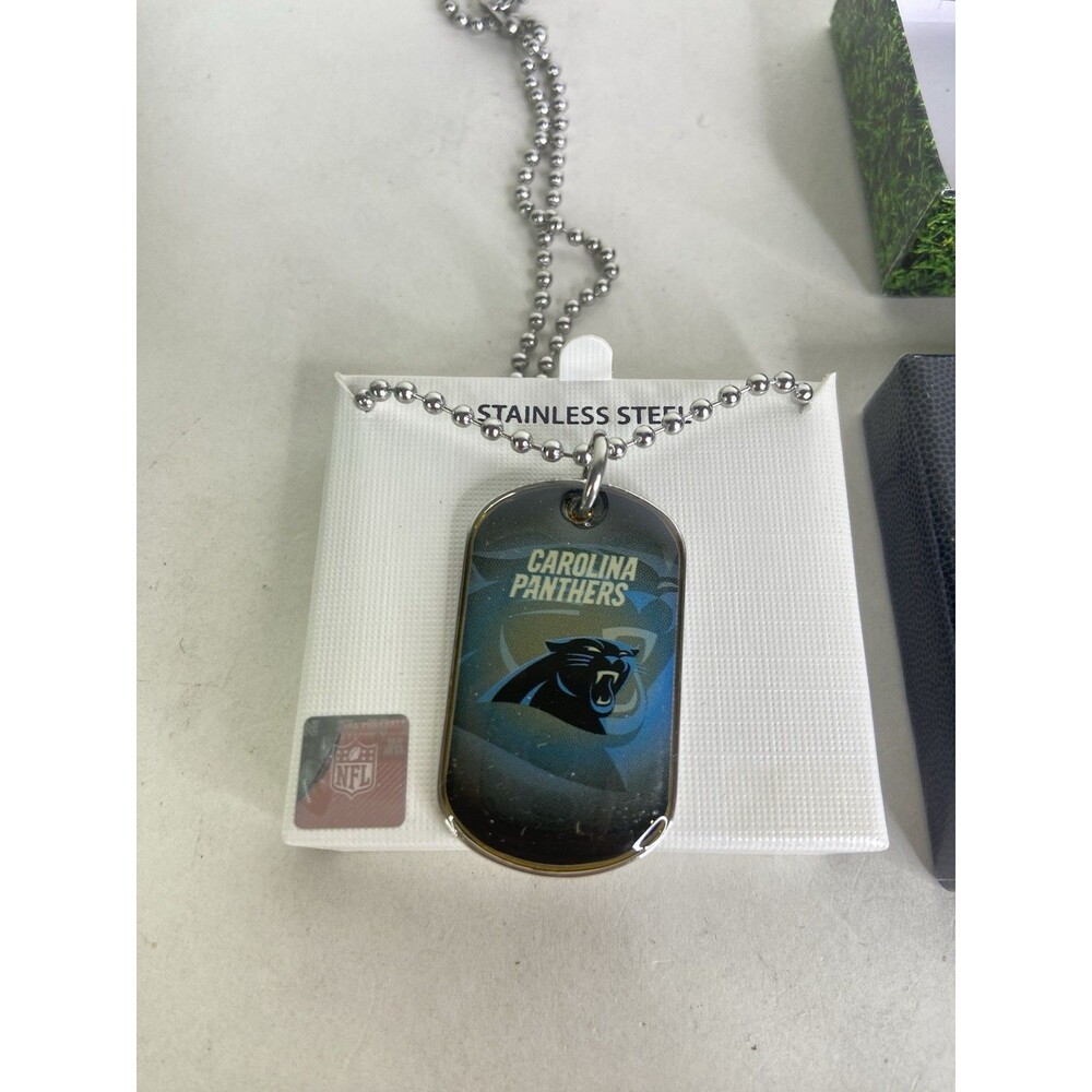 Carolina Panthers Dog Tag Necklace Stainless Steel NFL Licensed with Gift Box
